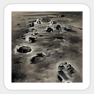 Footprints on the Moon Sticker